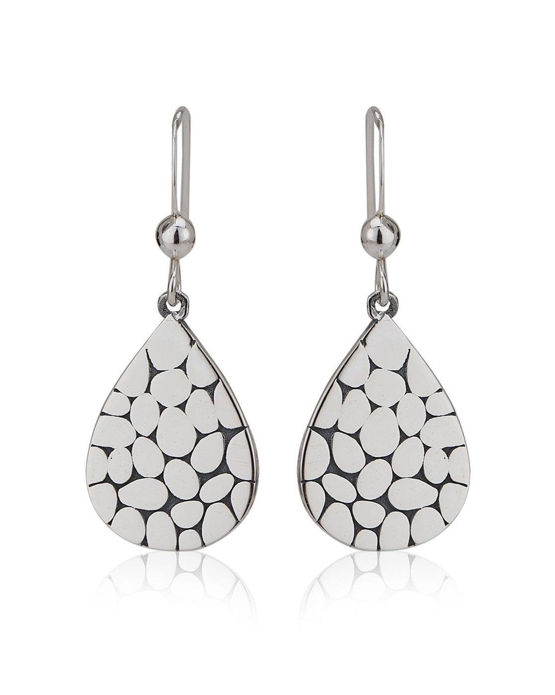 Carlton London 925 Sterling Silver Rhodium Plated Teardrop Drop Earring For Women