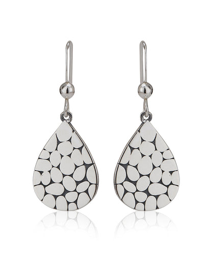 Carlton London 925 Sterling Silver Rhodium Plated Teardrop Drop Earring For Women