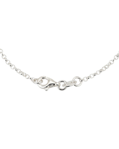 Carlton London 925 Sterling Silver Rhodium Plated Enamel Charm Bracelet