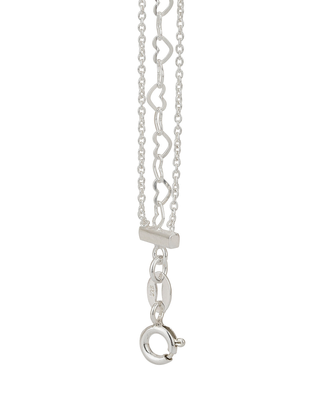 Carlton London 925 Sterling Silver Rhodium Plated Multistranded Bracelet