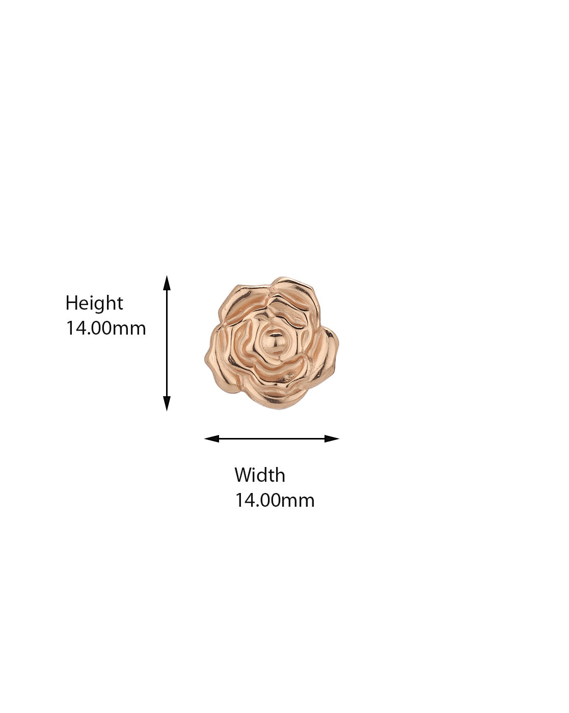 Carlton London 925 Sterling Silver Rose Gold Plated Rose Stud Earring For Women