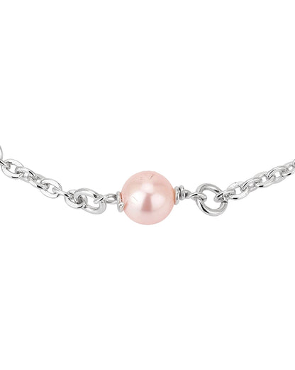 Carlton London Rhodium Plated With Pearl Bracelet For Women