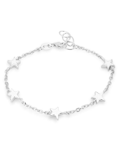 Carlton London Rhodium Plated With Star Bracelet For Women