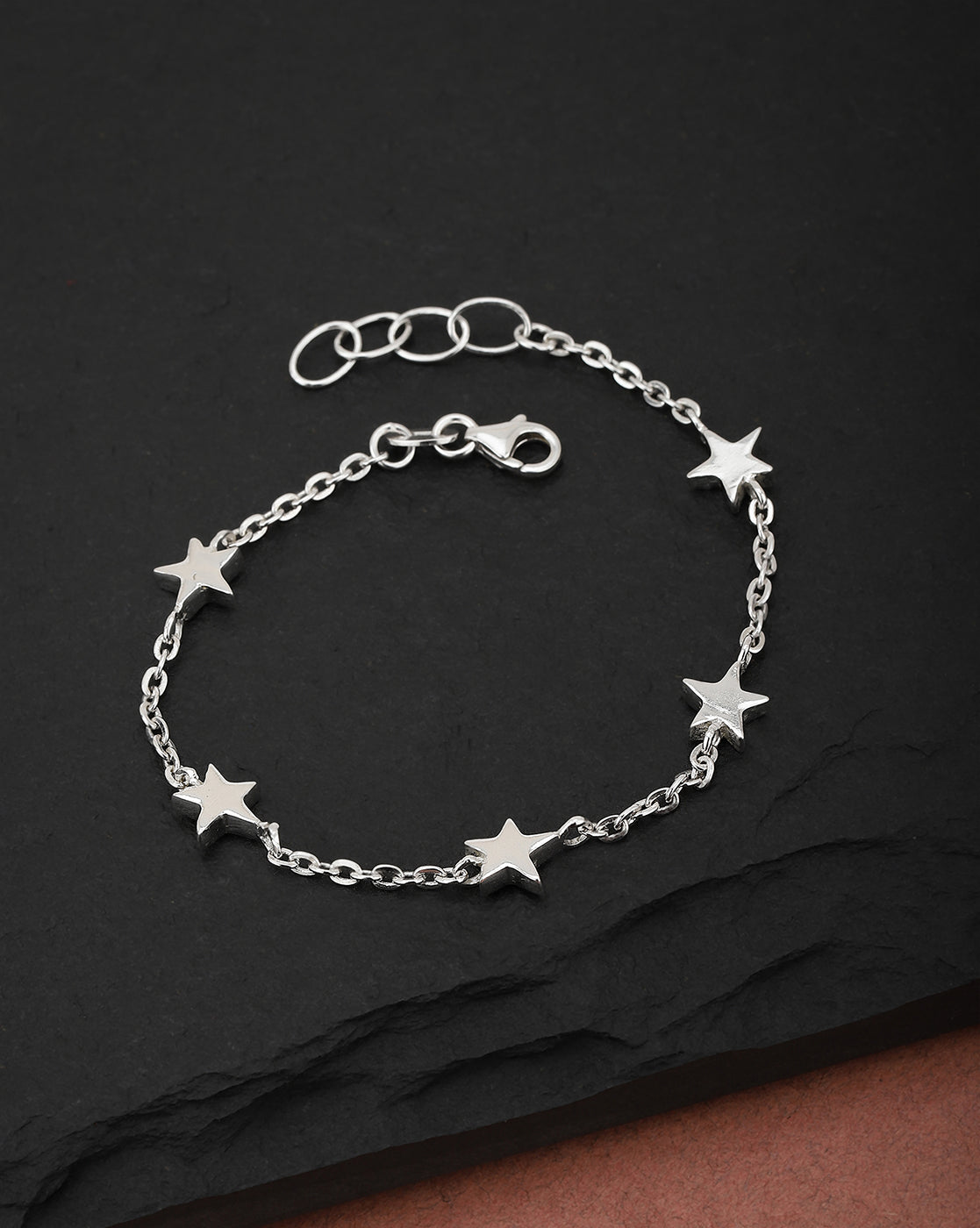 Carlton London Rhodium Plated With Star Bracelet For Women