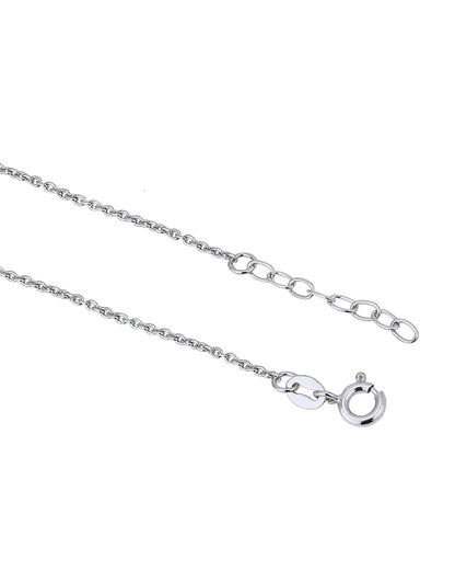 925 Sterling Silver Rhodium Plated CZ Heart Charm Bracelet