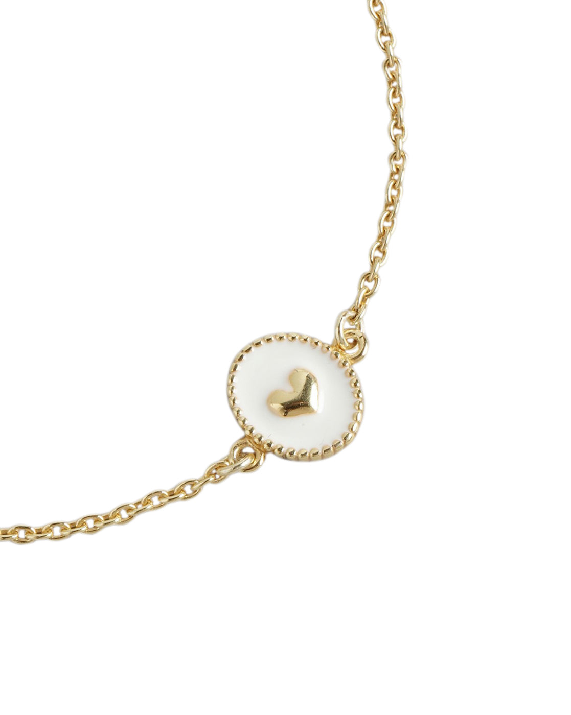 925 Sterling Silver 18kt Gold Plated Heart Charm Bracelet