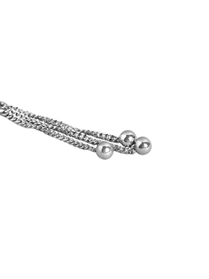 925 Sterling Silver Rhodium Plated Contemporary Drop Earring