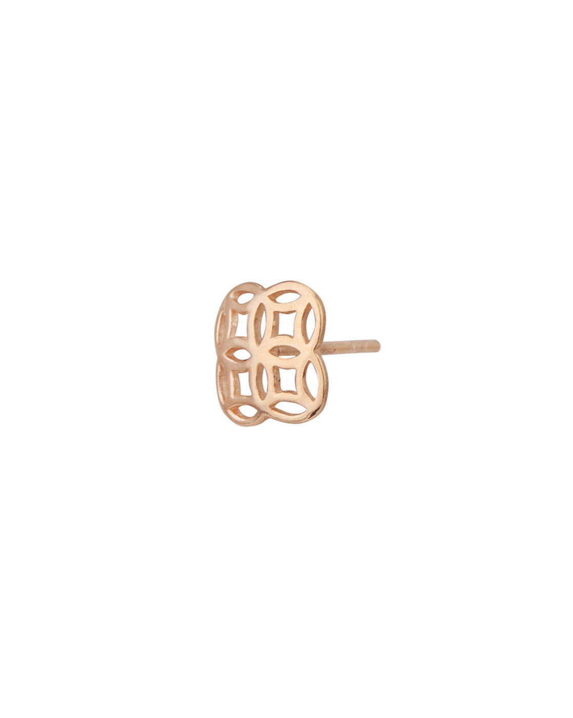925 Sterling Silver 18kt Rose Gold Plated Floral Petite Stud Earring