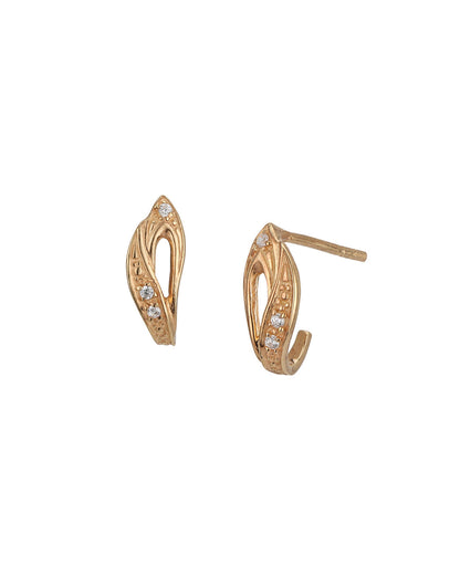 925 Sterling Silver 18kt Rose Gold Plated CZ Stud Earring
