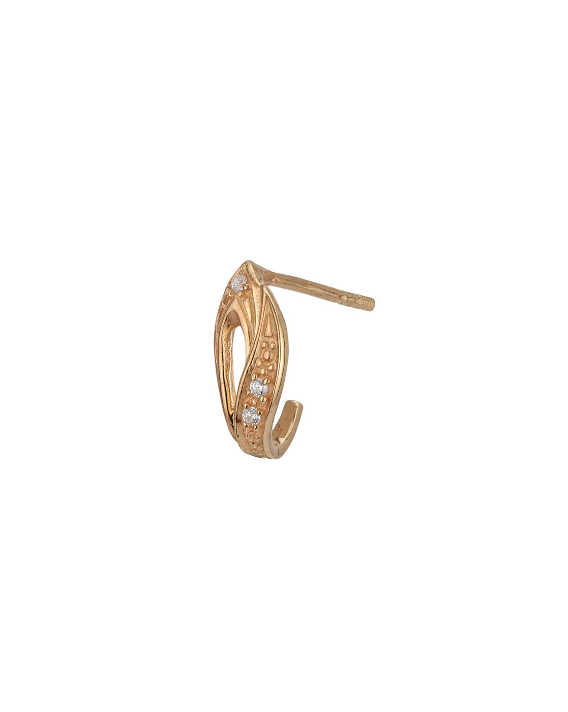 925 Sterling Silver 18kt Rose Gold Plated CZ Stud Earring