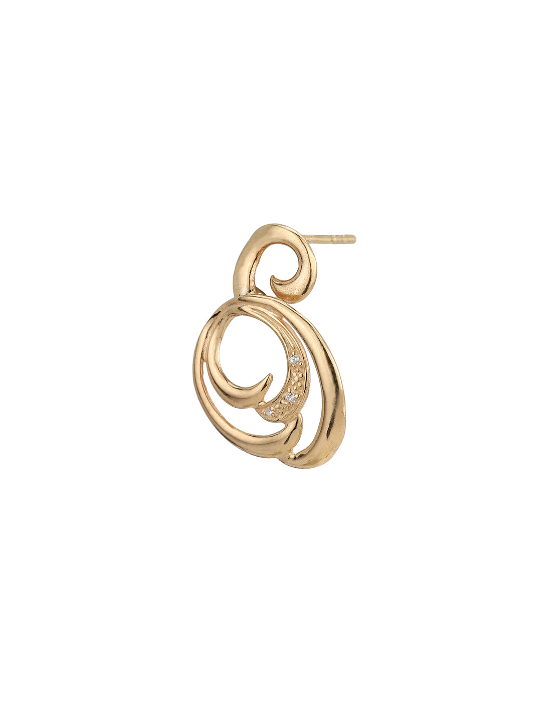 925 Sterling Silver 18kt Rose Gold Plated CZ Contemporary Drop Earring