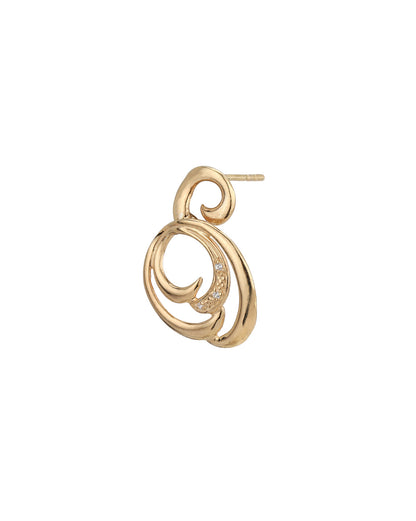 925 Sterling Silver 18kt Rose Gold Plated CZ Contemporary Drop Earring