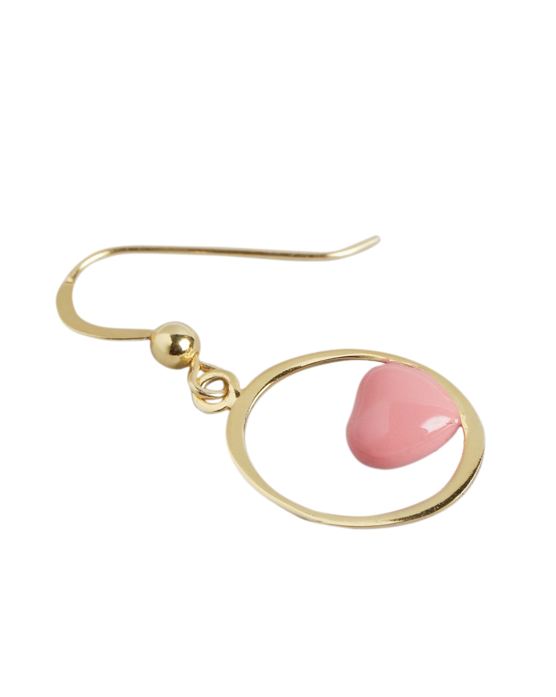 925 Sterling Silver 18kt Gold Plated with Enamel Heart Drop Earring