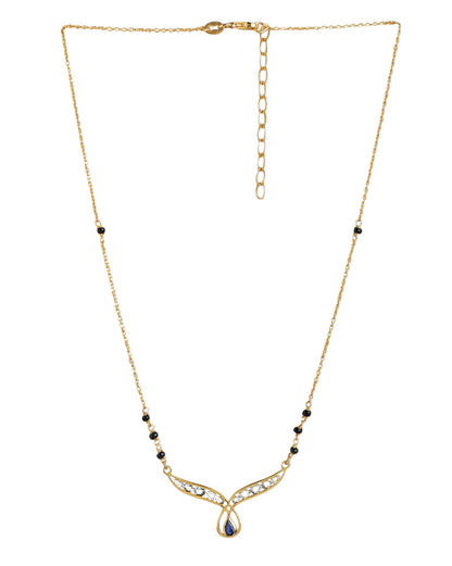 925 Sterling Silver 18kt Gold Plated with Glass Bead Mangalsutra
