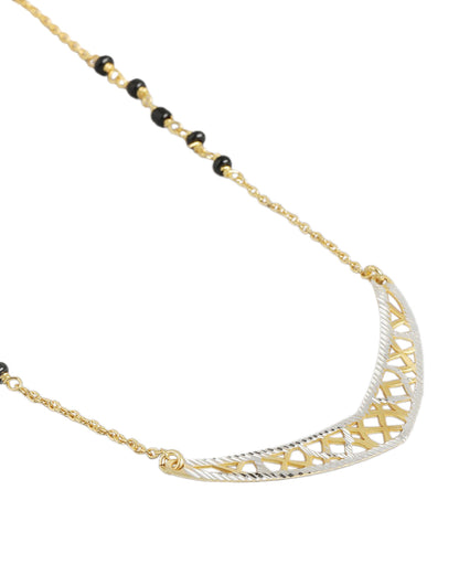 925 Sterling Silver 18kt Gold Plated and Glass Bead Mangalsutra