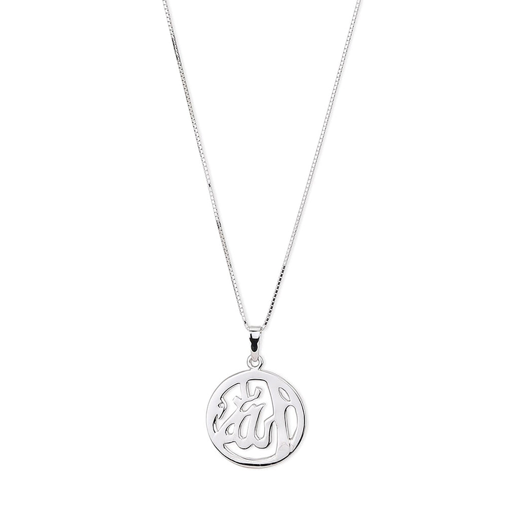 925 Sterling Silver Rhodium Plated Religious Pendant With Chain For Women