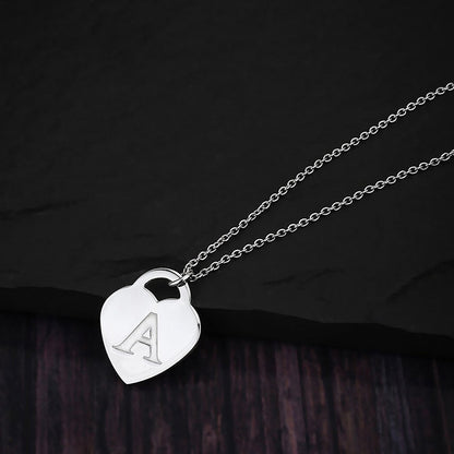925 Sterling Silver Rhodium Plated And Alphabet Pendant With Chain For Women