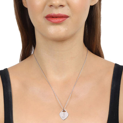 925 Sterling Silver Rhodium Plated And Alphabet Pendant With Chain For Women