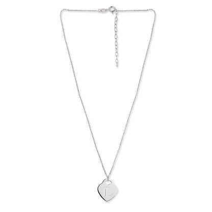 925 Sterling Silver Rhodium Plated And Alphabet Pendant With Chain For Women