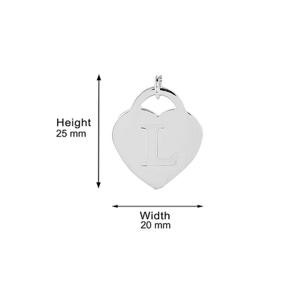 925 Sterling Silver Rhodium Plated And Alphabet Pendant With Chain For Women