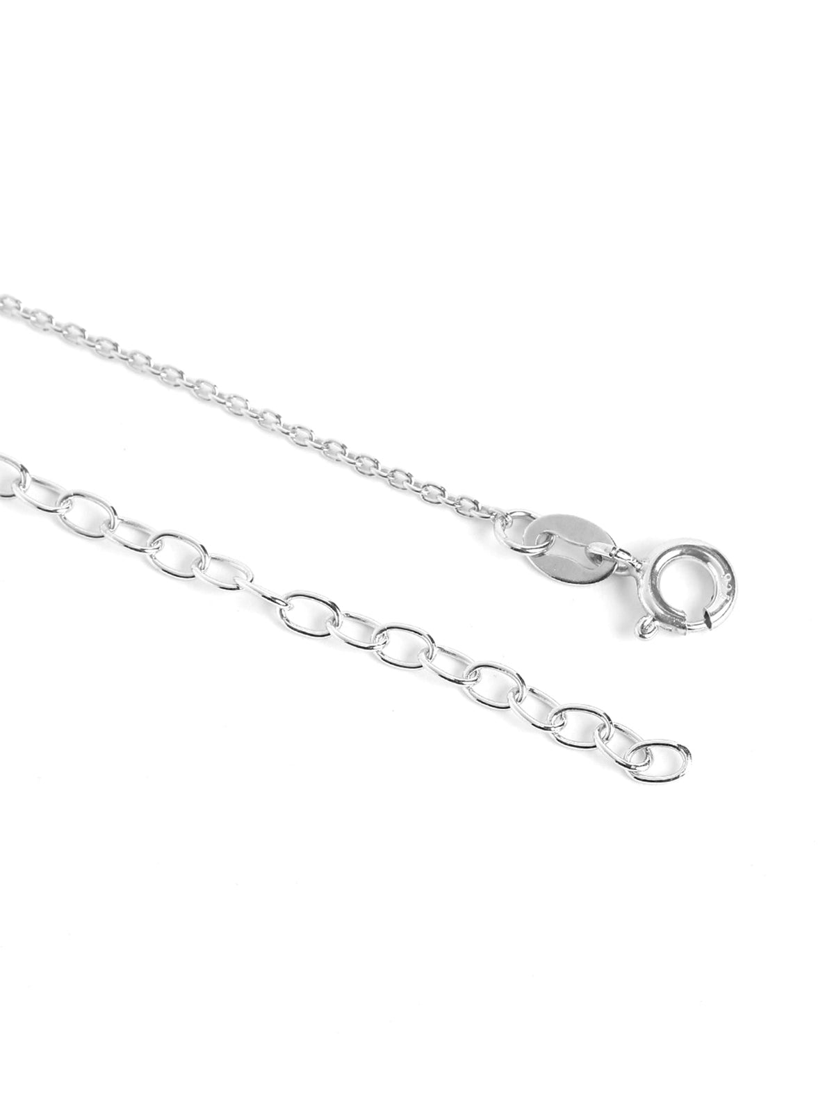 925 Sterling Silver Rhodium Plated CZ Heart Necklace