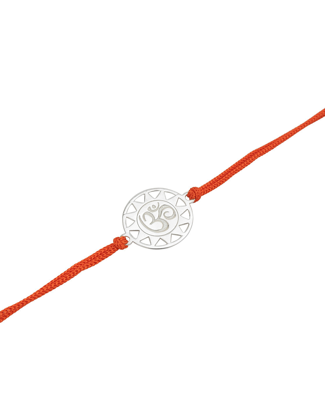 925 Sterling Silver Rhodium Plated Om Floral Rakhi for men