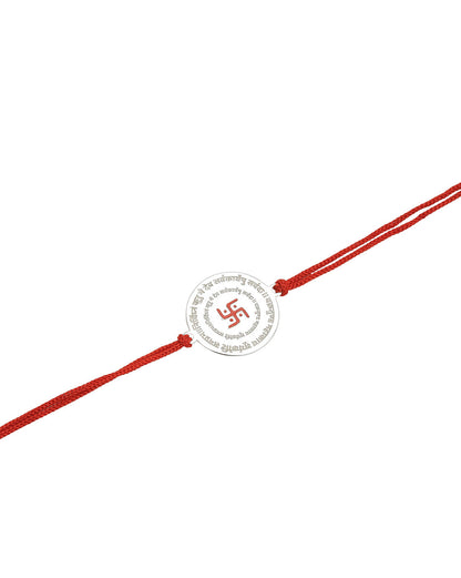 925 Sterling Silver Rhodium Plated Swastik with Enamel Rakhi for men