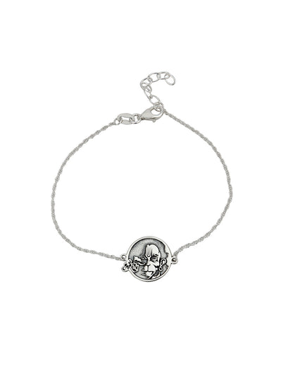 925 Sterling Silver Engrave and Silver Plated Lord Angry Hanuman Oxidised Rakhi