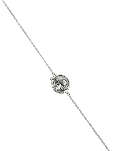 925 Sterling Silver Engrave and Silver Plated Lord Angry Hanuman Oxidised Rakhi