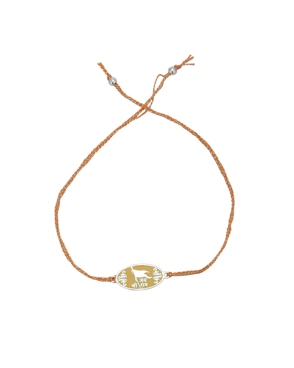 925 Sterling Silver Rhodium Plated Enamel Jai Shree Ram Rakhi for men