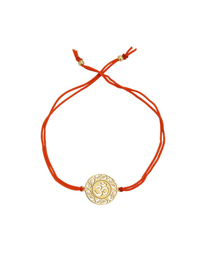 925 Sterling Silver 18kt Gold Plated OM Rakhi for men