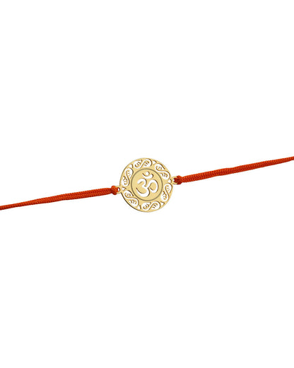 925 Sterling Silver 18kt Gold Plated OM Rakhi for men