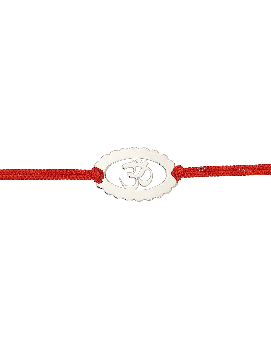 Carlton London Red 925 Sterling Silver Rakhi