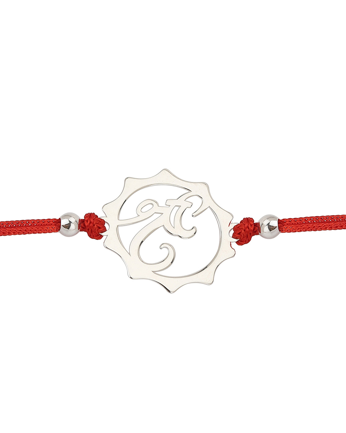 Carlton London Men Red 925 Sterling Silver Plated Rakhi