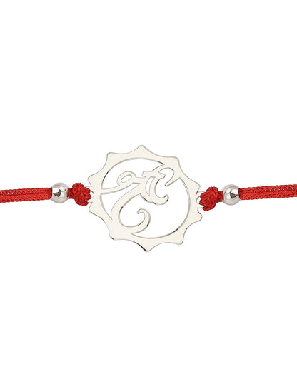 Carlton London Men Red 925 Sterling Silver Plated Rakhi