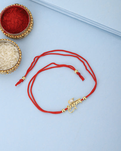 Carlton London Red 925 Sterling Silver Rakhi