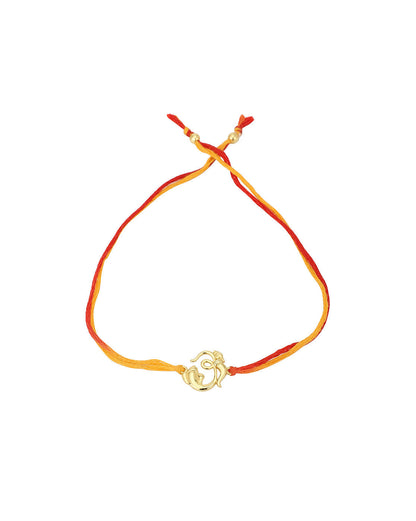 Carlton London Gold-Toned Red 925 Sterling Silver Rakhi