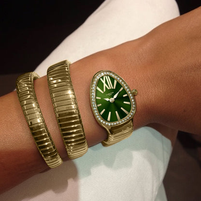 Carlton London Charmer Women Green Stainless Steel Analog Watch - CLW-SNK-A3GN