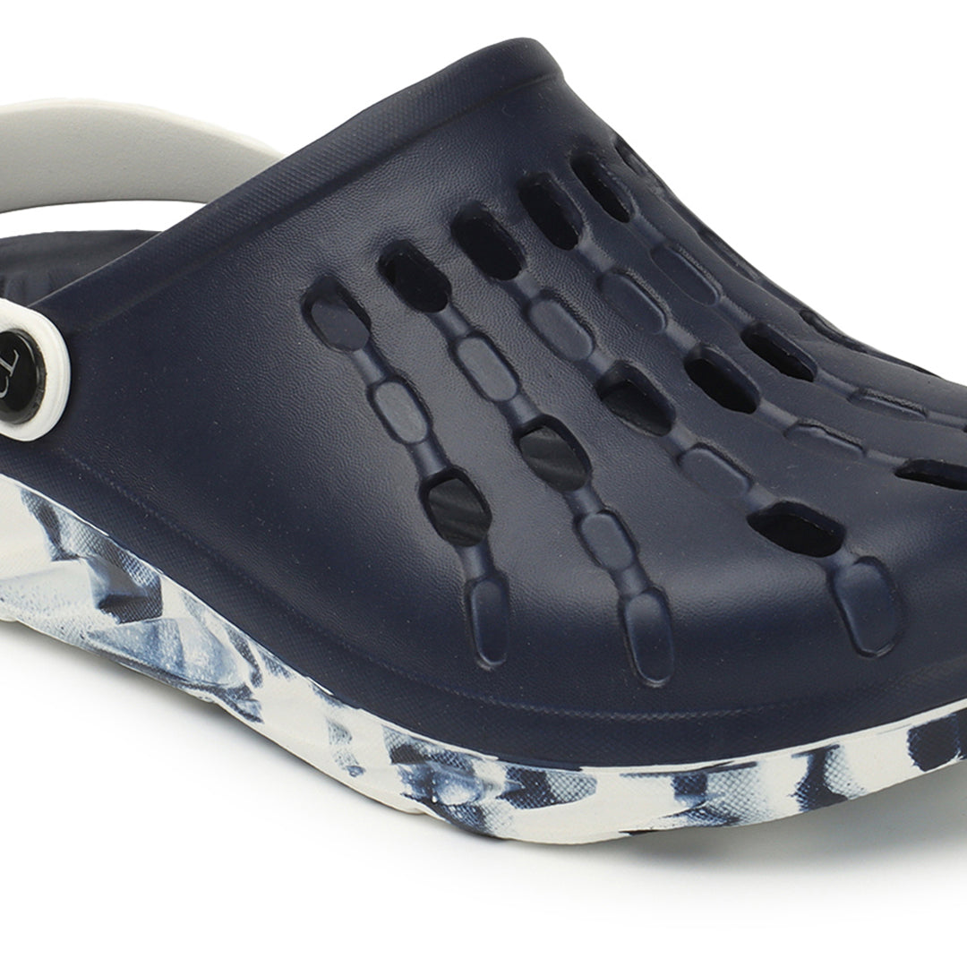 Men Perforated Comfort Clogs with Contrasting Strap