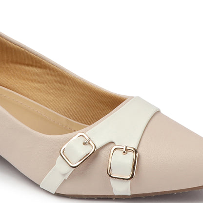 Women Pointed Toe Block Heel Pumps