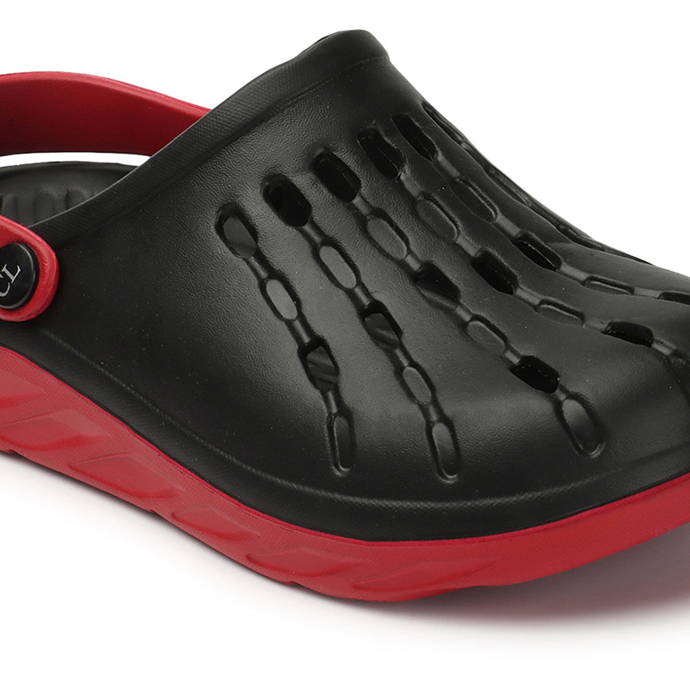 Men Two Tone Perforated Back Strap Clogs