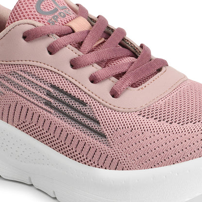 Women Mesh Flyknit Technology Lace-Up Sports Shoes