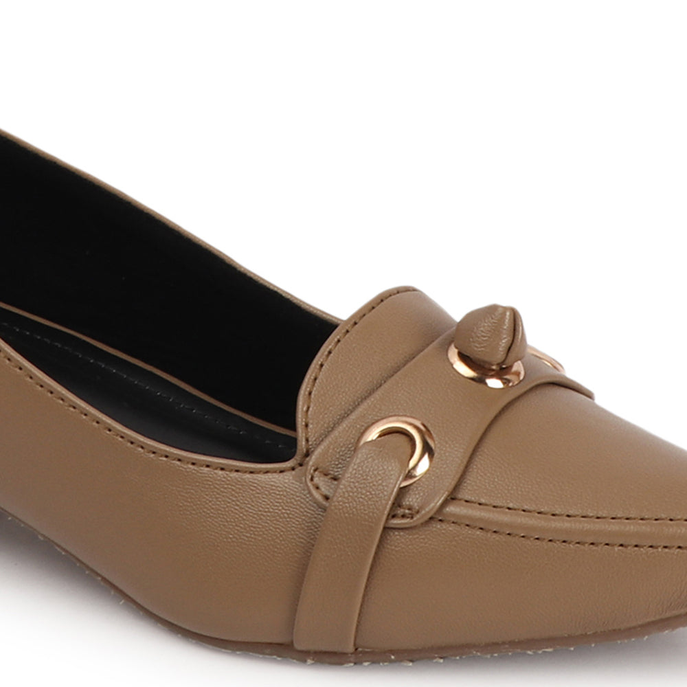 Women Solid Slip-On Block Heel Pump