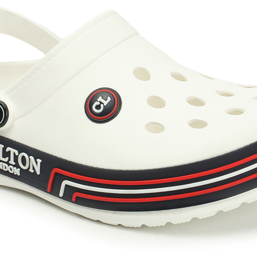 Men Sporty Striped Slip On Clogs