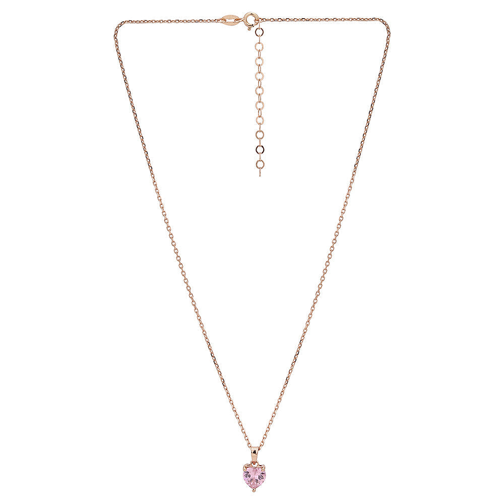 Carlton London-Women 18K Rose Gold-Plated Pendant With Chain &amp; Gift Card
