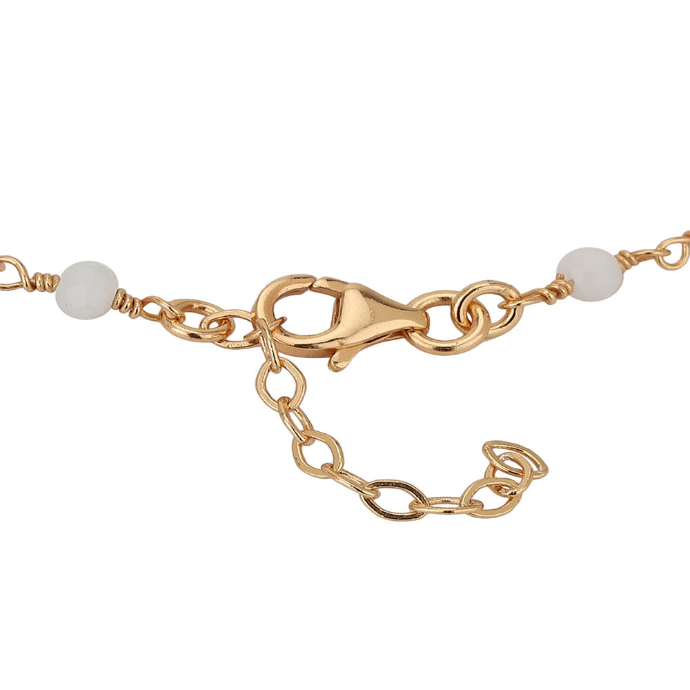 Women Rose Gold-Plated &amp; White Brass Charm Braceletfjb3807